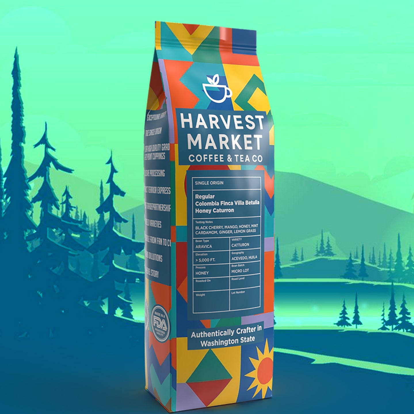 Harvest Market Coffee and Tea Co. Single Origin Coffee (Sketch)