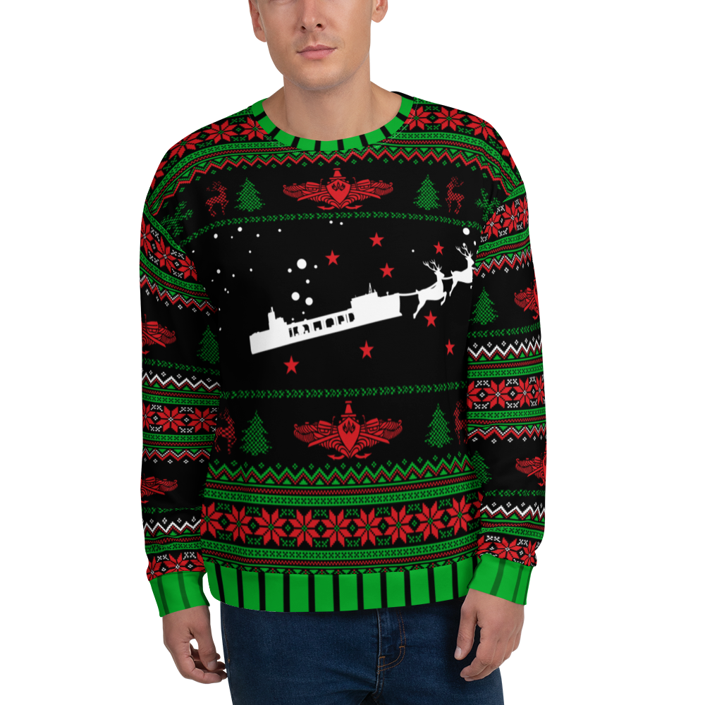 Sailor Bob Ugly Sweater Products, Having A Kniited Navy Inspired Christmas Ugly Sweater Design