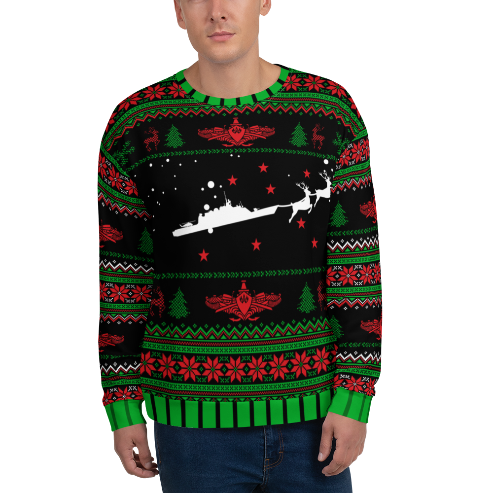 Sailor Bob Ugly Sweater Products, Having A Kniited Navy Inspired Christmas Ugly Sweater Design