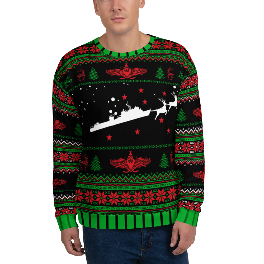 Sailor Bob Ugly Sweater Products, Having A Kniited Navy Inspired Christmas Ugly Sweater Design
