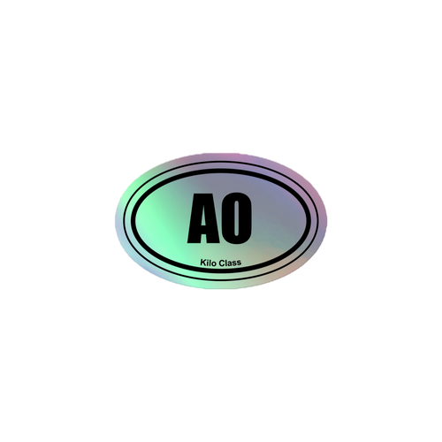 Sailor Bob Sticker Products, Holographic sticker showing Navy Related Deeign with iridescent effect