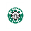 Mushroom Coffee logo with green border and white background