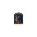 Sticker with a cat and mushroom design, featuring the text 'SHROOMFFEE The Brew Oracle' on a white background.