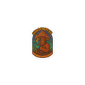 Sticker with a cartoon shroom and text 'Shroomffee' on a white background