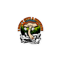 Sticker with mushroom design and text 'I Don't Give a Shit-Lake' on a white background