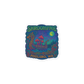Colorful 'Shroomffee' sticker with mushrooms and nature elements on a white background