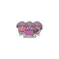 Cartoon characters with pink and green mushroom hats holding watermelons on a white background, with 'shroomffee' text.