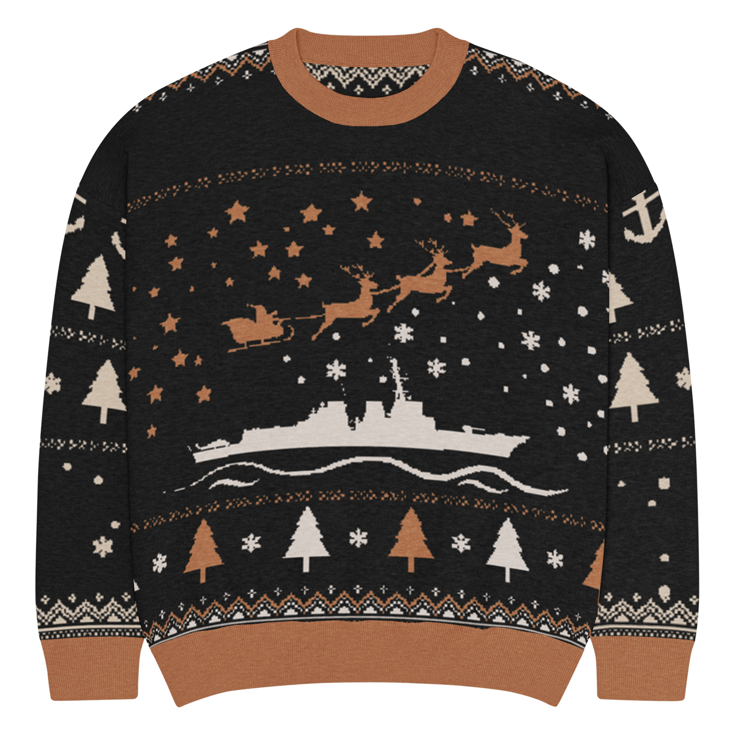 Sailor Bob Ugly Sweater Products, Having A Kniited Navy Inspired Christmas Ugly Sweater Design