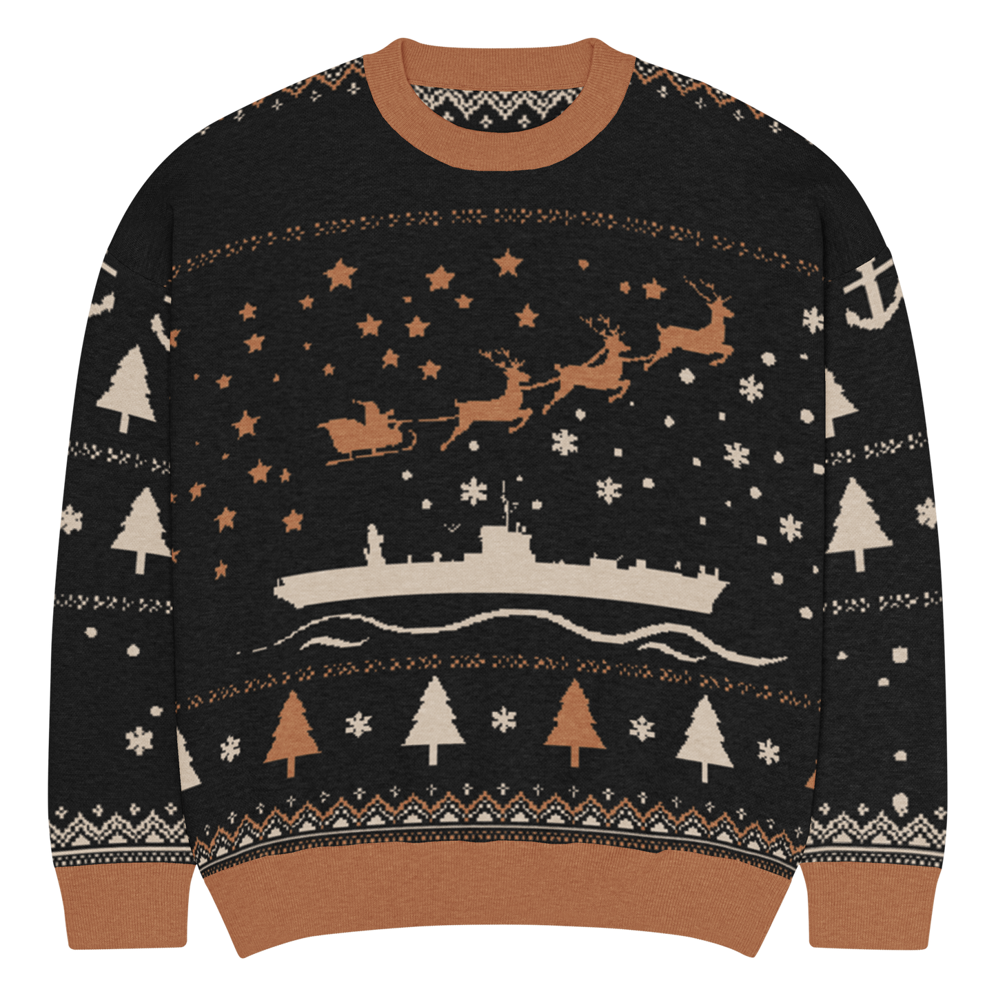Sailor Bob Ugly Sweater Products, Having A Kniited Navy Inspired Christmas Ugly Sweater Design
