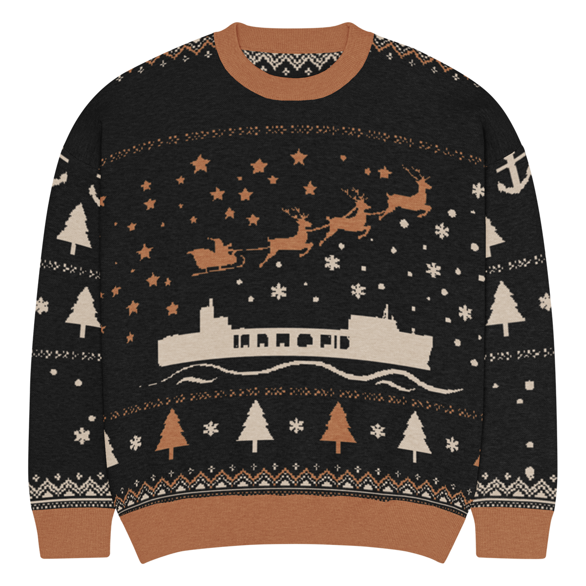 Sailor Bob Ugly Sweater Products, Having A Kniited Navy Inspired Christmas Ugly Sweater Design