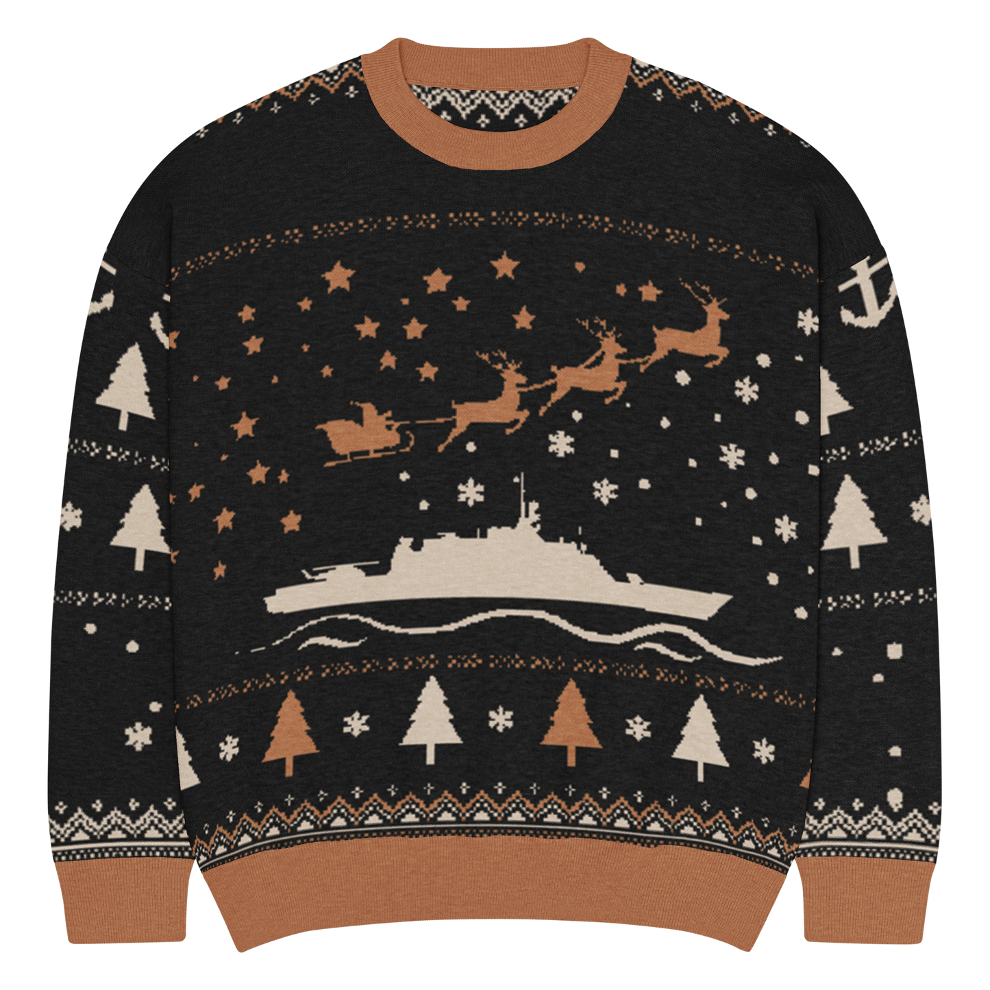 Sailor Bob Ugly Sweater Products, Having A Kniited Navy Inspired Christmas Ugly Sweater Design