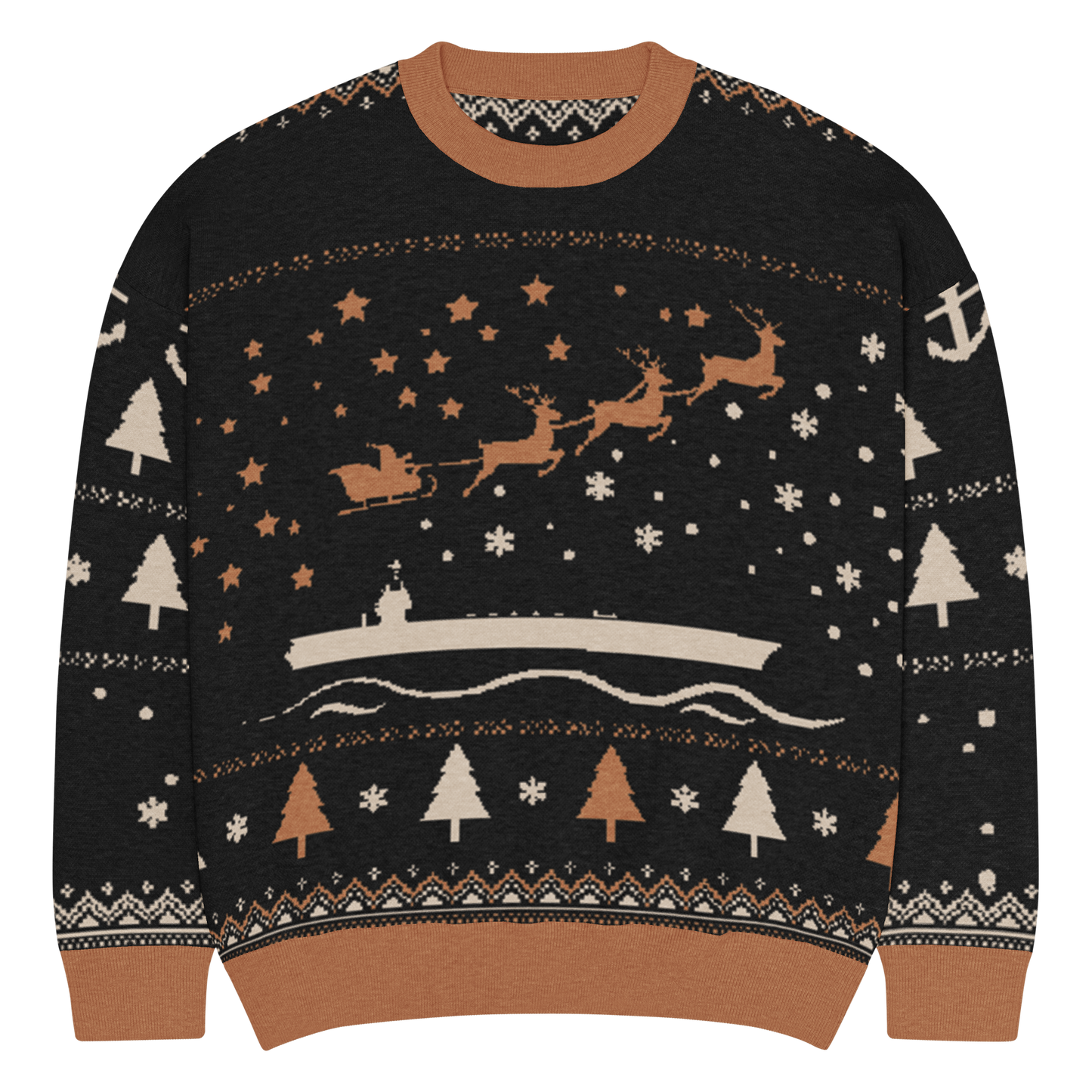 Sailor Bob Ugly Sweater Products, Having A Kniited Navy Inspired Christmas Ugly Sweater Design