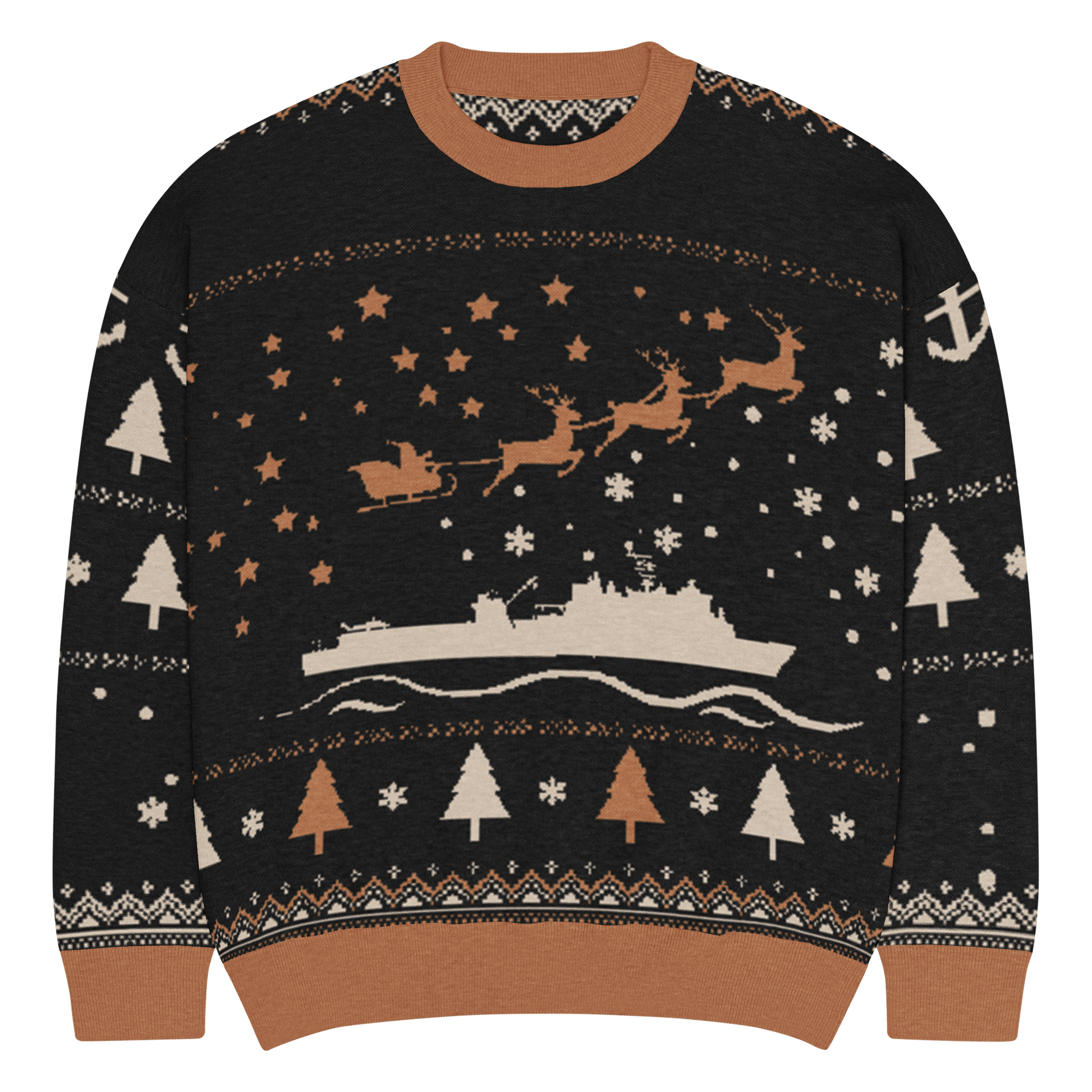 Sailor Bob Ugly Sweater Products, Having A Kniited Navy Inspired Christmas Ugly Sweater Design