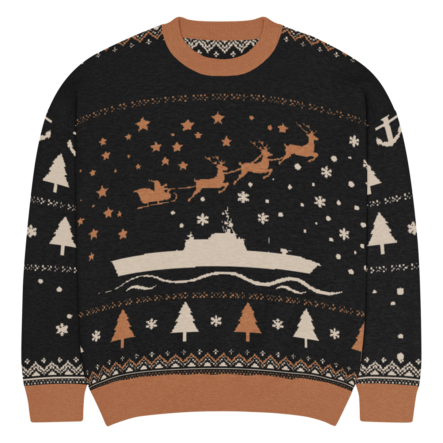 Sailor Bob Ugly Sweater Products, Having A Kniited Navy Inspired Christmas Ugly Sweater Design