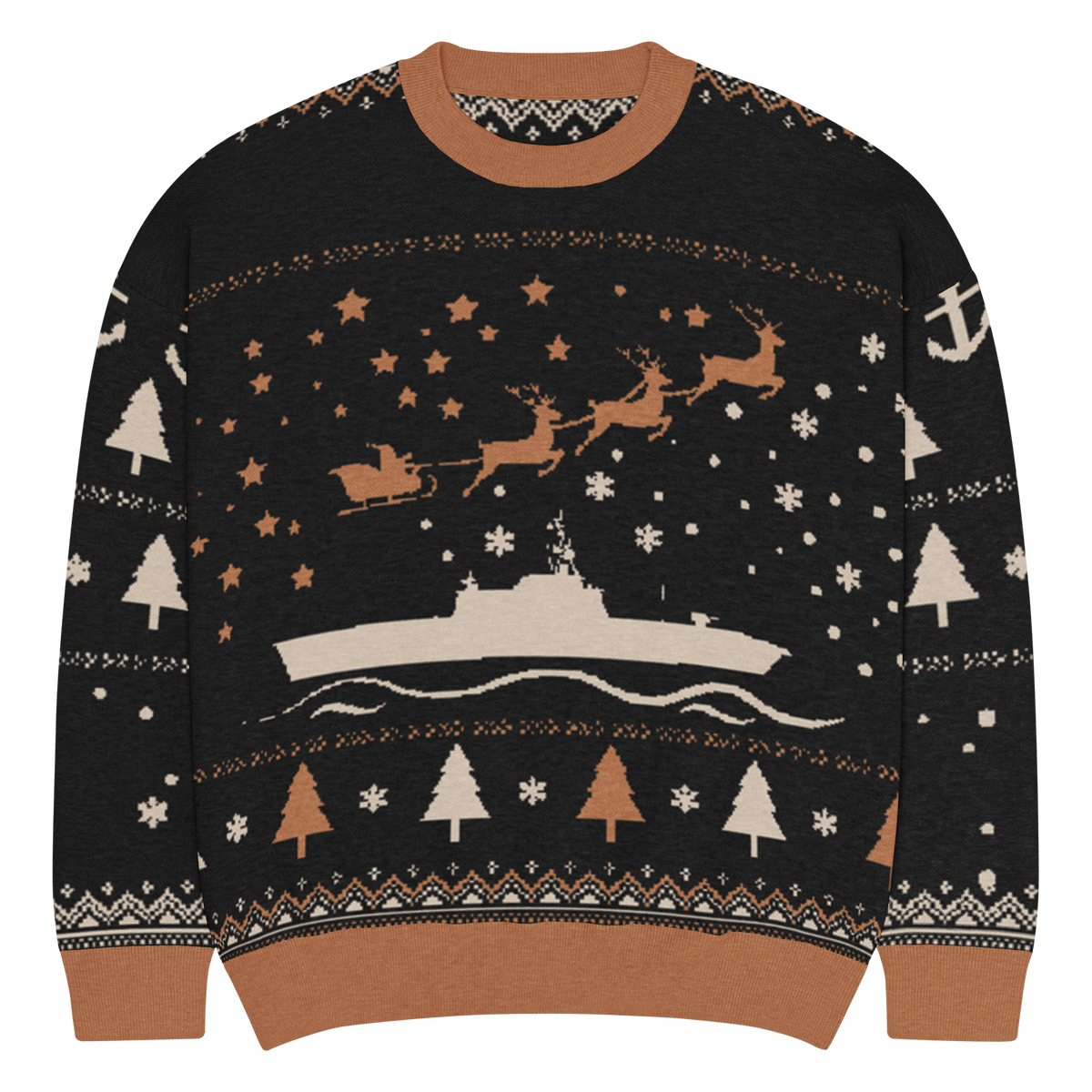 Sailor Bob Ugly Sweater Products, Having A Kniited Navy Inspired Christmas Ugly Sweater Design