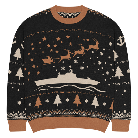 Sailor Bob Ugly Sweater Products, Having A Kniited Navy Inspired Christmas Ugly Sweater Design