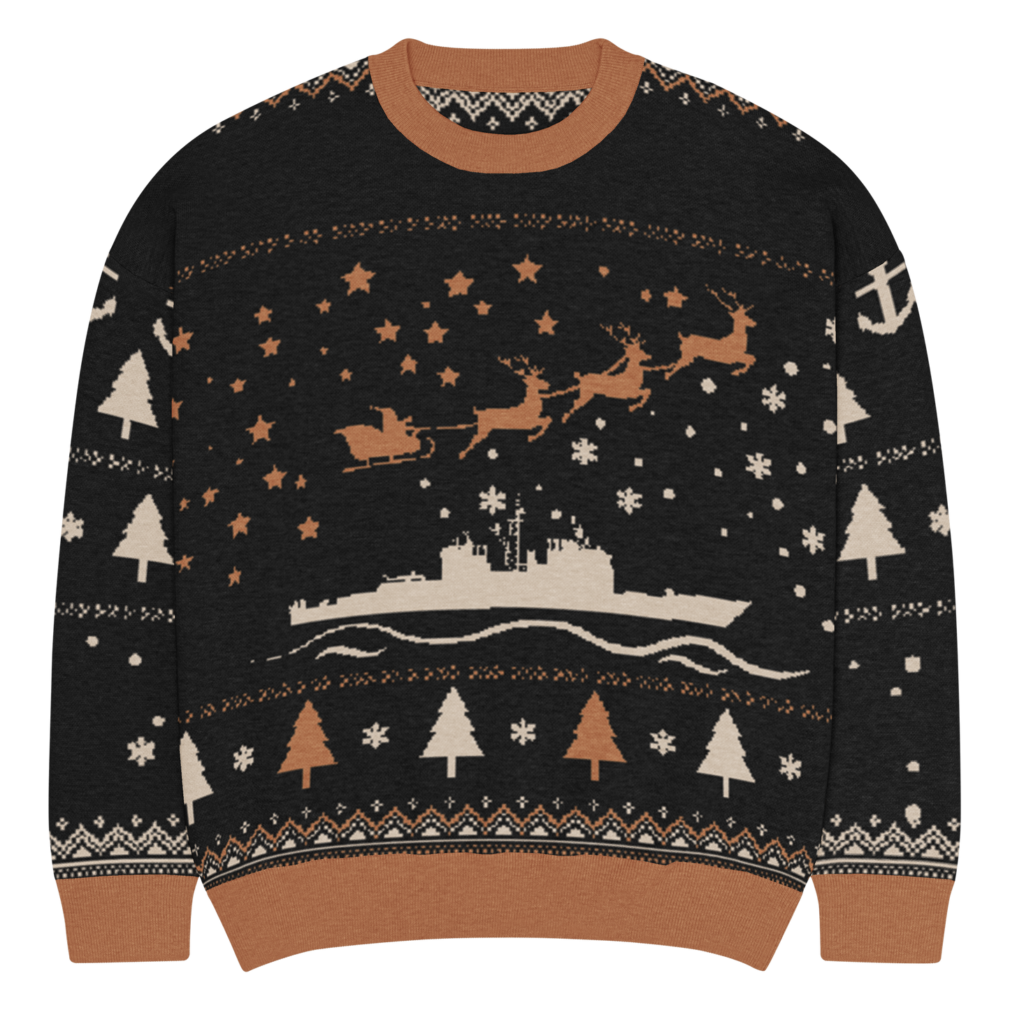 Sailor Bob Ugly Sweater Products, Having A Kniited Navy Inspired Christmas Ugly Sweater Design