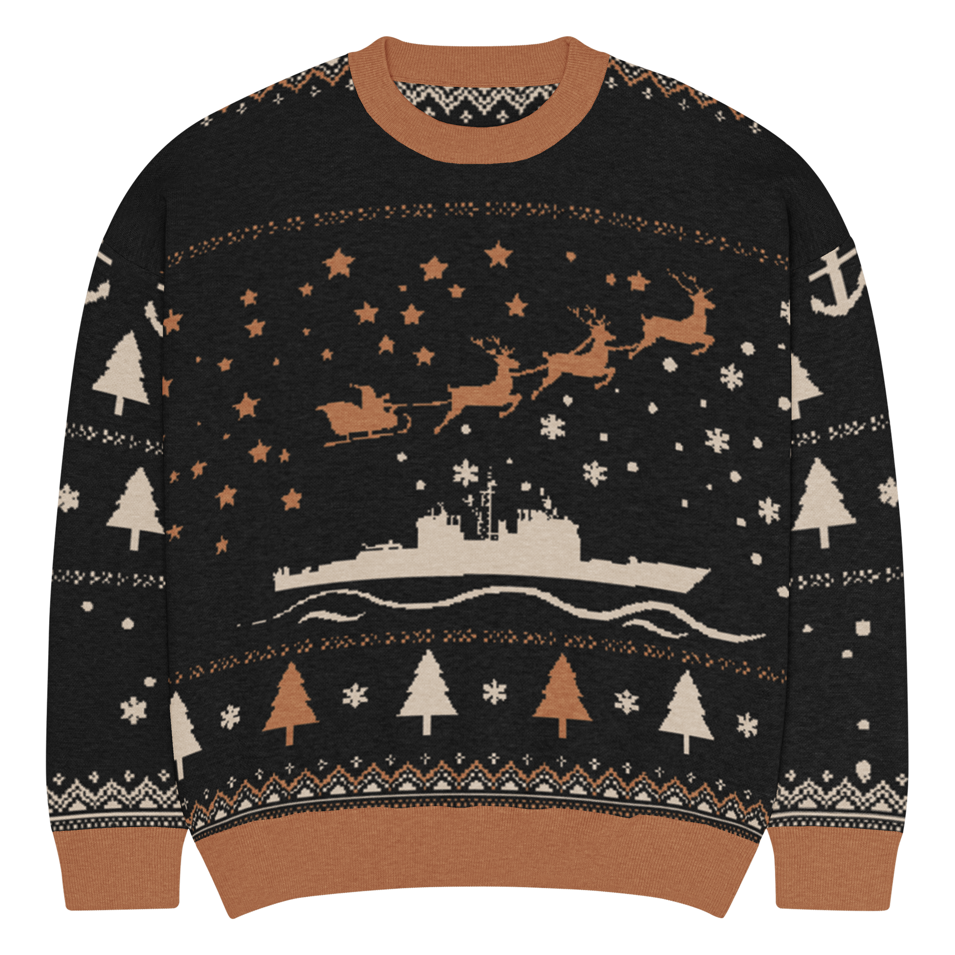 Sailor Bob Ugly Sweater Products, Having A Kniited Navy Inspired Christmas Ugly Sweater Design