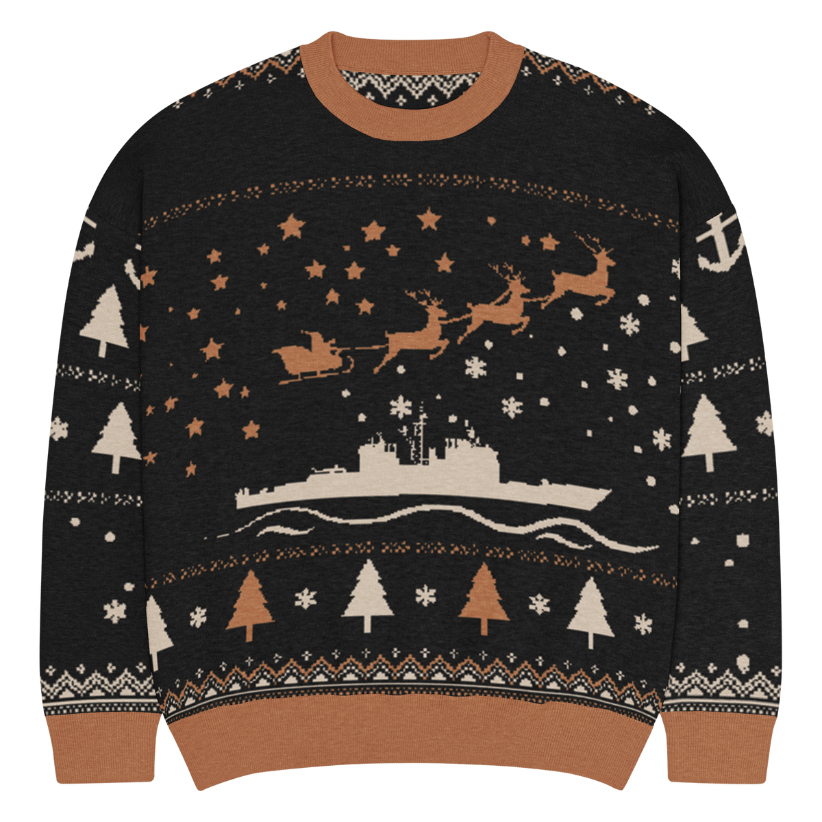 Sailor Bob Ugly Sweater Products, Having A Kniited Navy Inspired Christmas Ugly Sweater Design