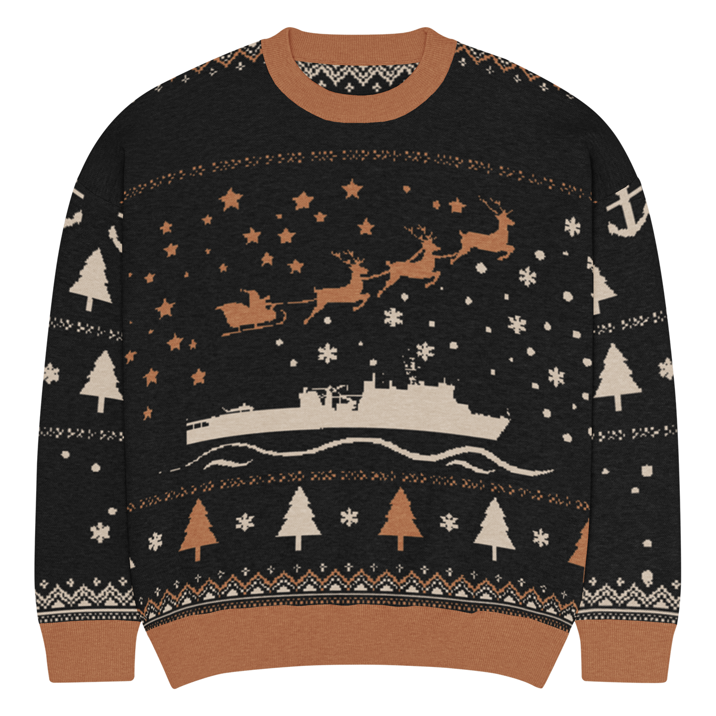Sailor Bob Ugly Sweater Products, Having A Kniited Navy Inspired Christmas Ugly Sweater Design