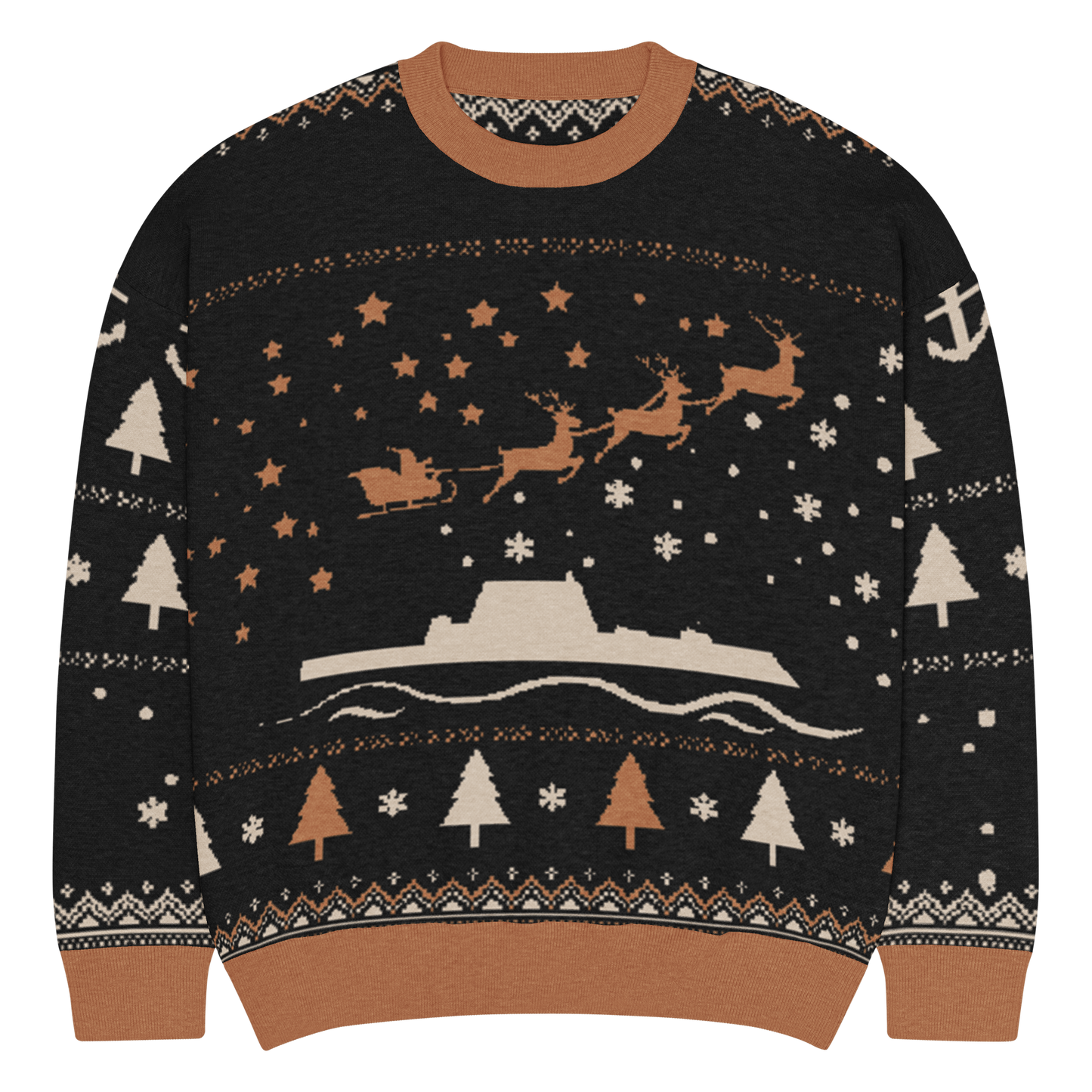 Sailor Bob Ugly Sweater Products, Having A Kniited Navy Inspired Christmas Ugly Sweater Design