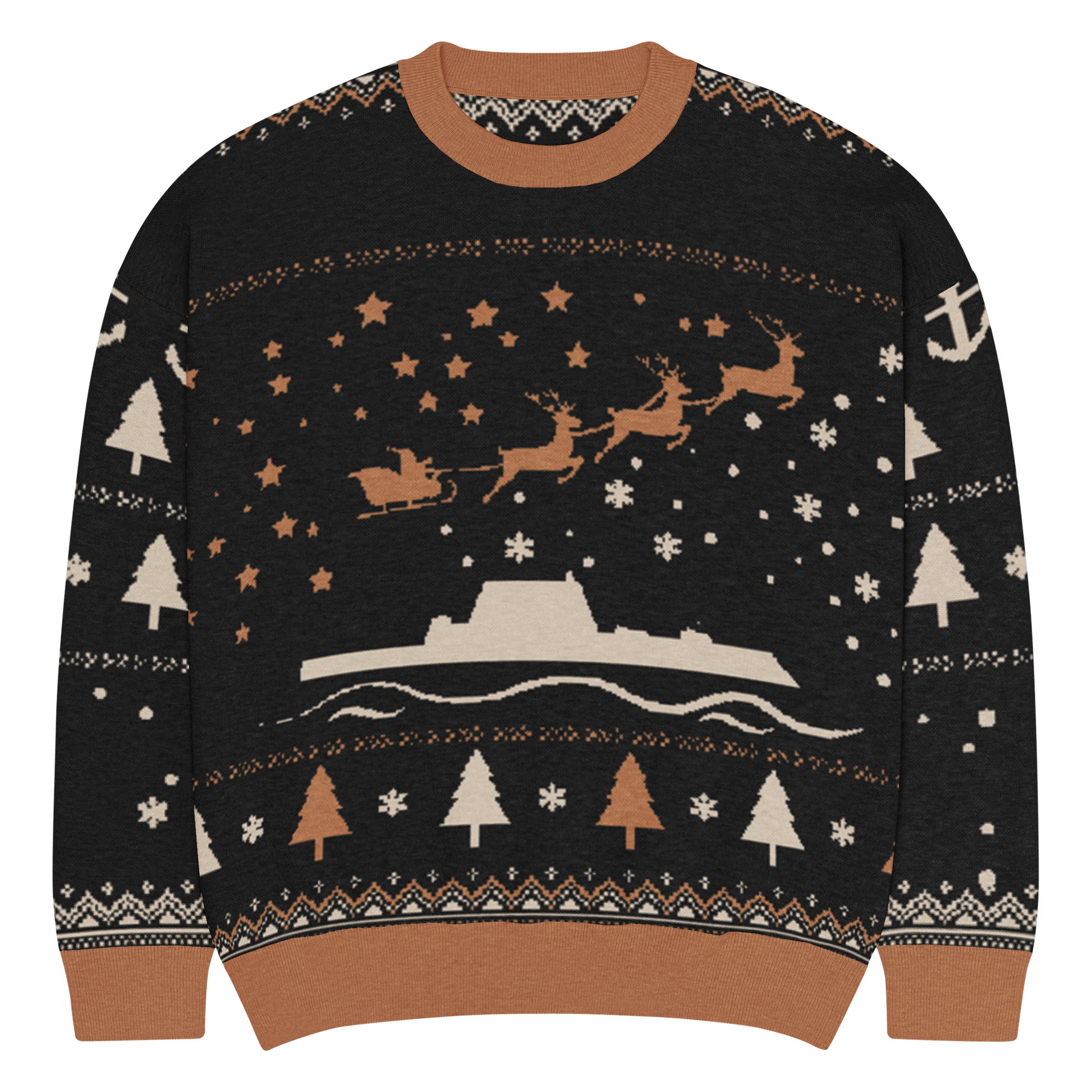 Sailor Bob Ugly Sweater Products, Having A Kniited Navy Inspired Christmas Ugly Sweater Design