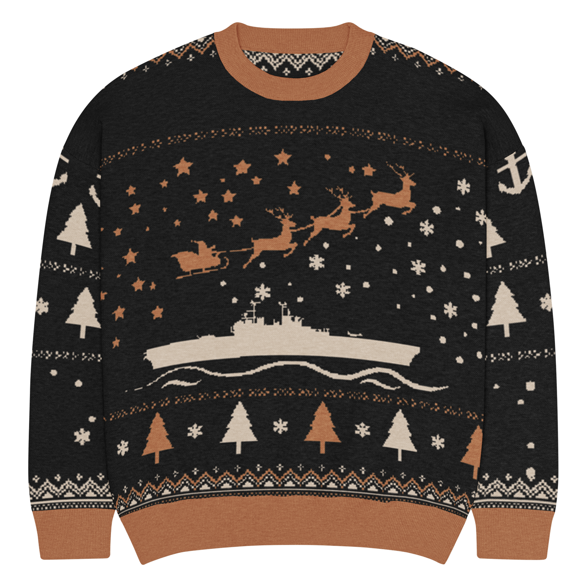 Sailor Bob Ugly Sweater Products, Having A Kniited Navy Inspired Christmas Ugly Sweater Design