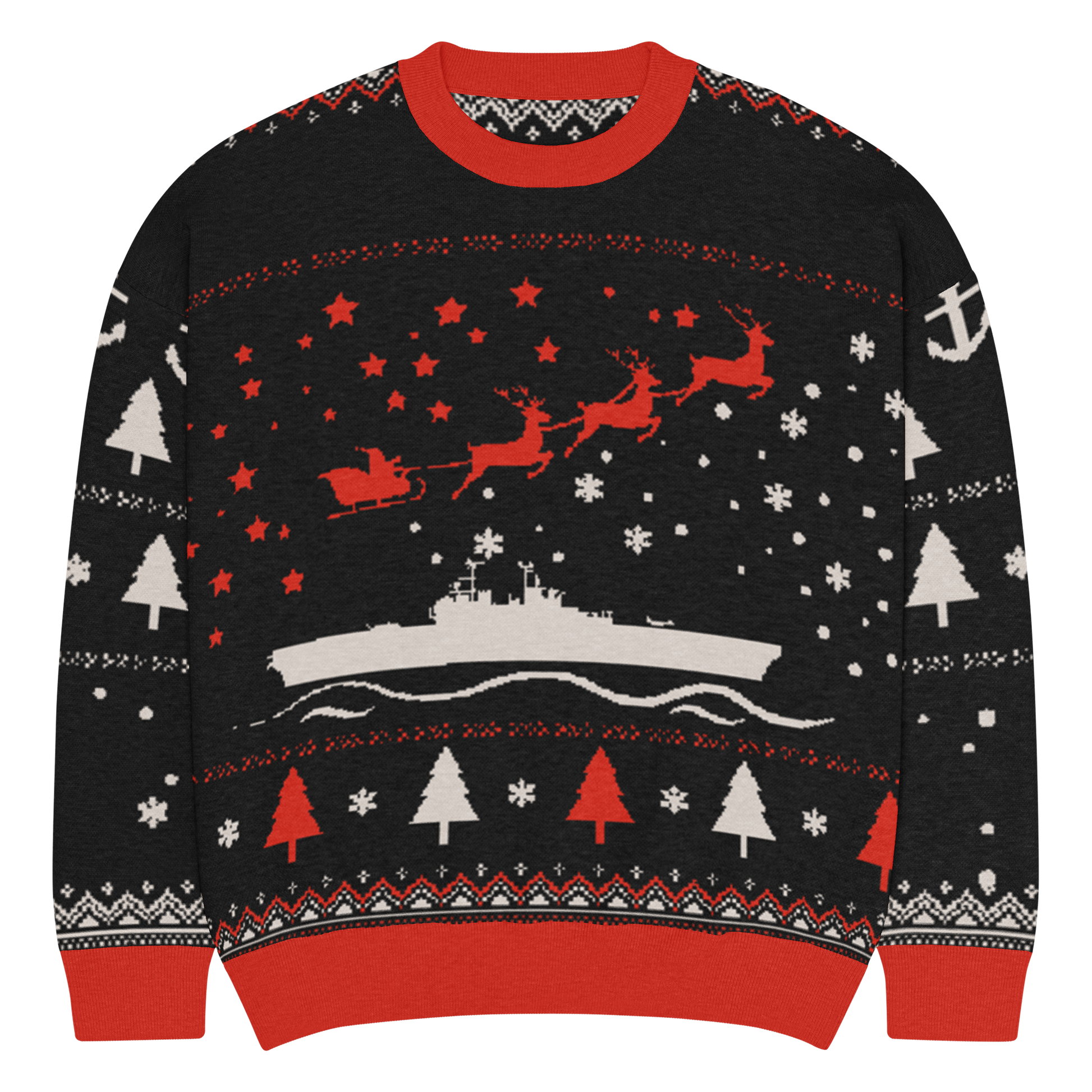 Sailor Bob Ugly Sweater Products, Having A Kniited Navy Inspired Christmas Ugly Sweater Design