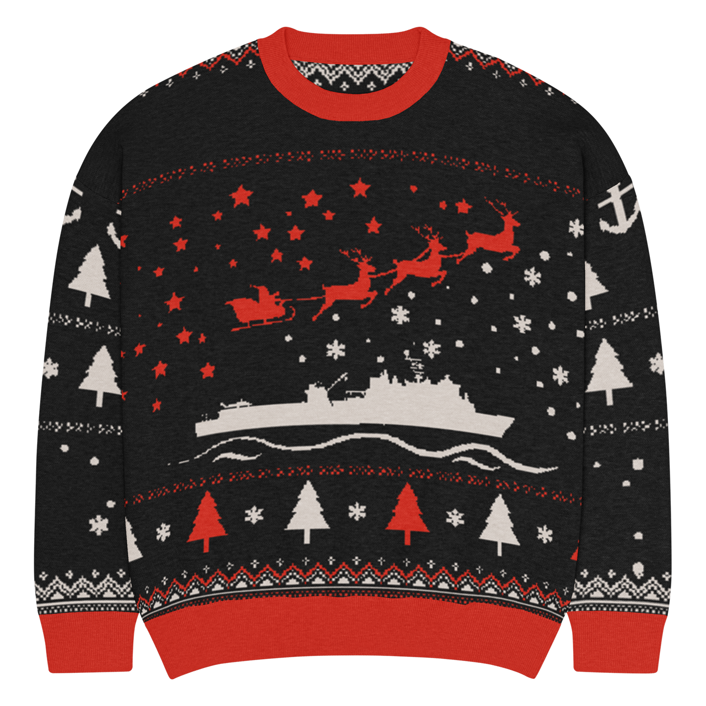 Sailor Bob Ugly Sweater Products, Having A Kniited Navy Inspired Christmas Ugly Sweater Design