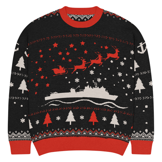 Sailor Bob Ugly Sweater Products, Having A Kniited Navy Inspired Christmas Ugly Sweater Design