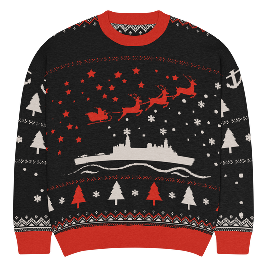 Sailor Bob Ugly Sweater Products, Having A Kniited Navy Inspired Christmas Ugly Sweater Design