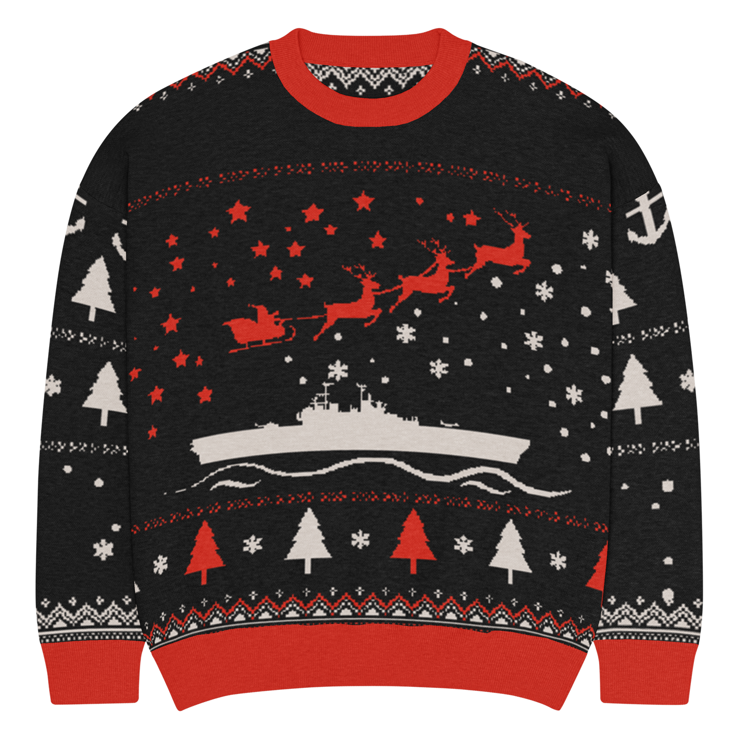 Sailor Bob Ugly Sweater Products, Having A Kniited Navy Inspired Christmas Ugly Sweater Design