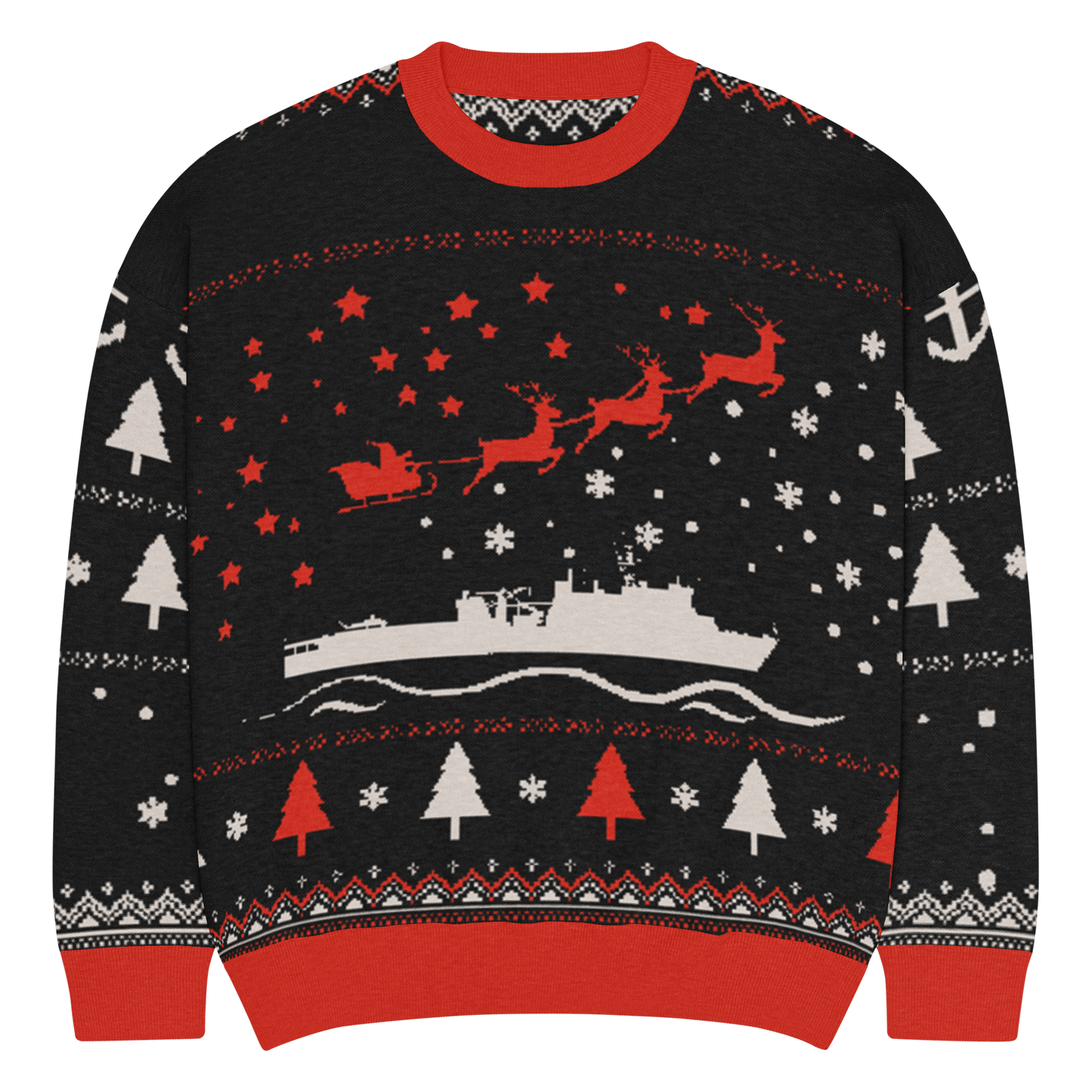 Sailor Bob Ugly Sweater Products, Having A Kniited Navy Inspired Christmas Ugly Sweater Design