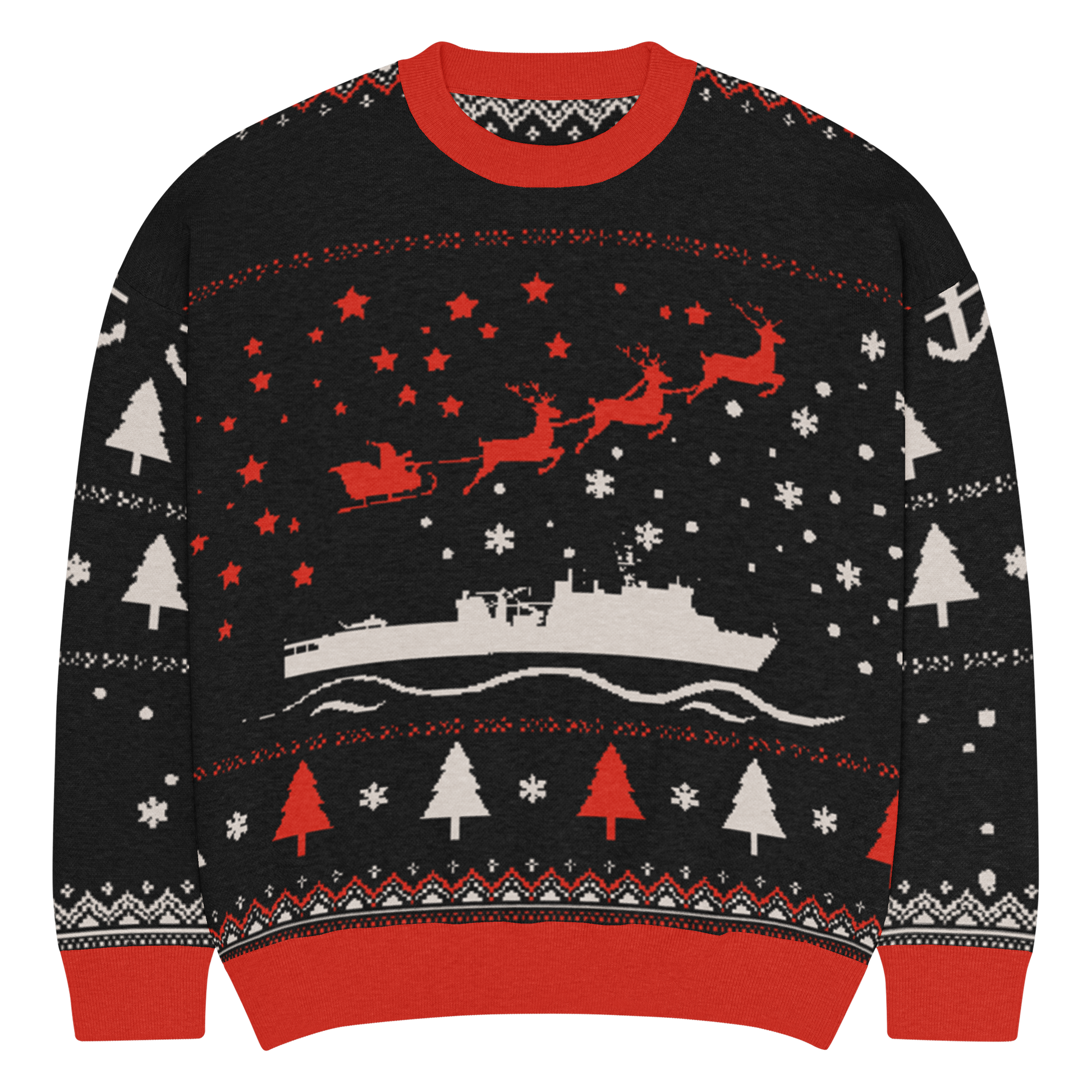 Sailor Bob Ugly Sweater Products, Having A Kniited Navy Inspired Christmas Ugly Sweater Design