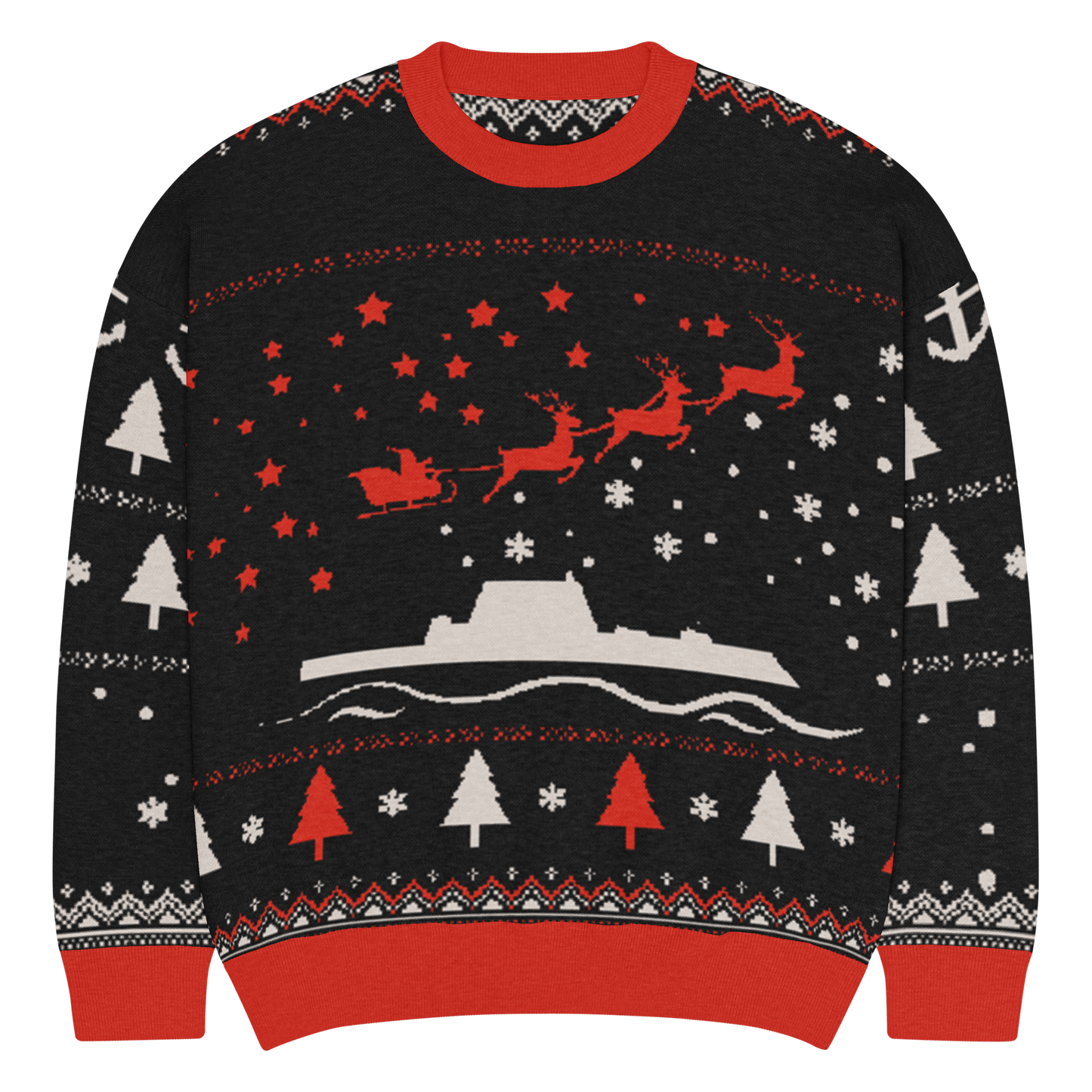 Sailor Bob Ugly Sweater Products, Having A Kniited Navy Inspired Christmas Ugly Sweater Design