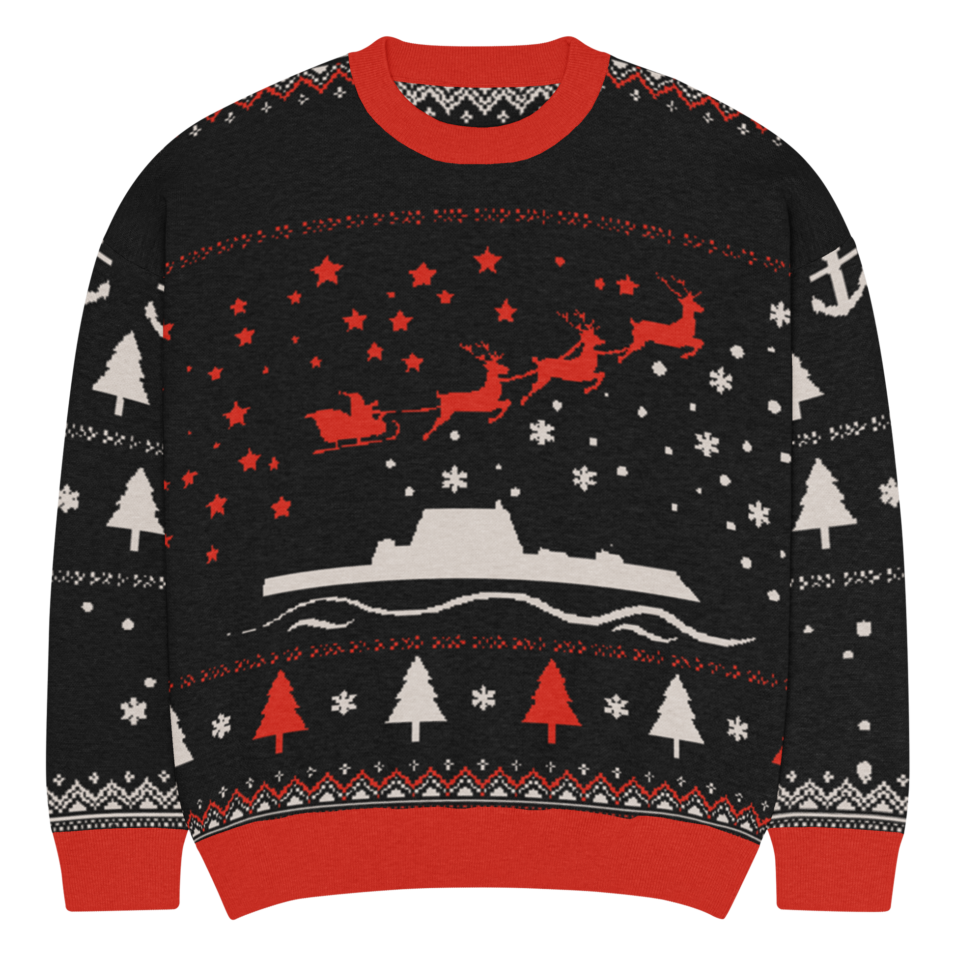Sailor Bob Ugly Sweater Products, Having A Kniited Navy Inspired Christmas Ugly Sweater Design