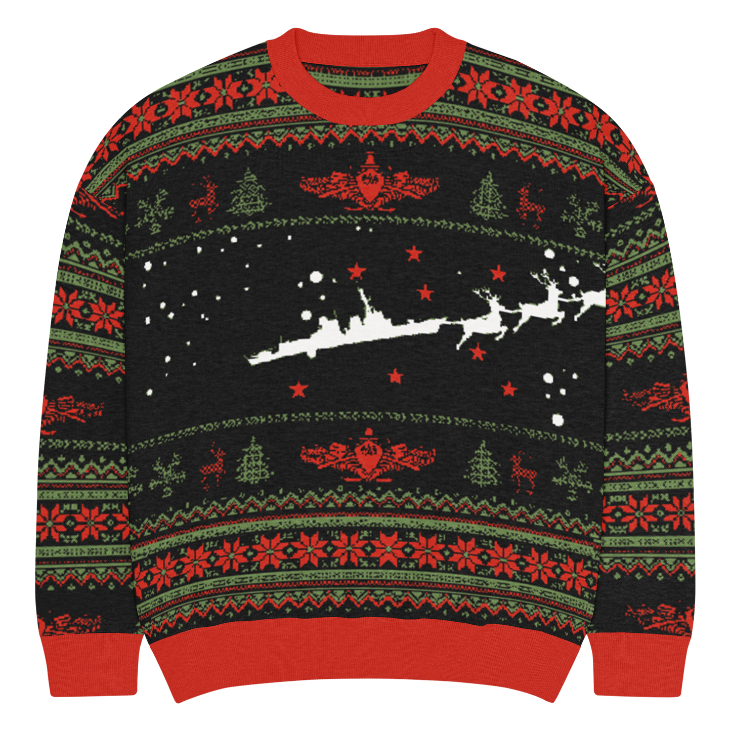 Sailor Bob Ugly Sweater Products, Having A Kniited Navy Inspired Christmas Ugly Sweater Design