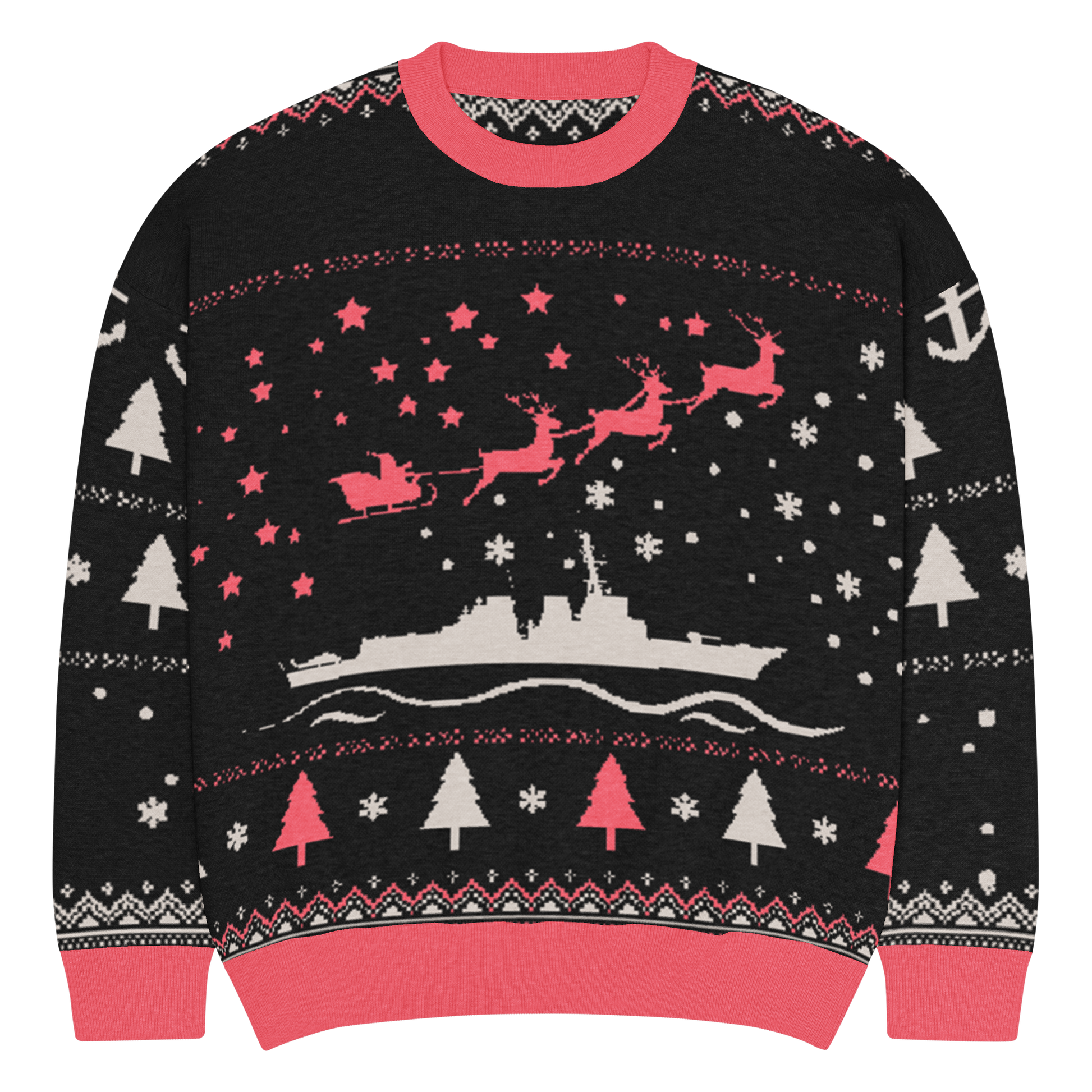 Sailor Bob Ugly Sweater Products, Having A Kniited Navy Inspired Christmas Ugly Sweater Design