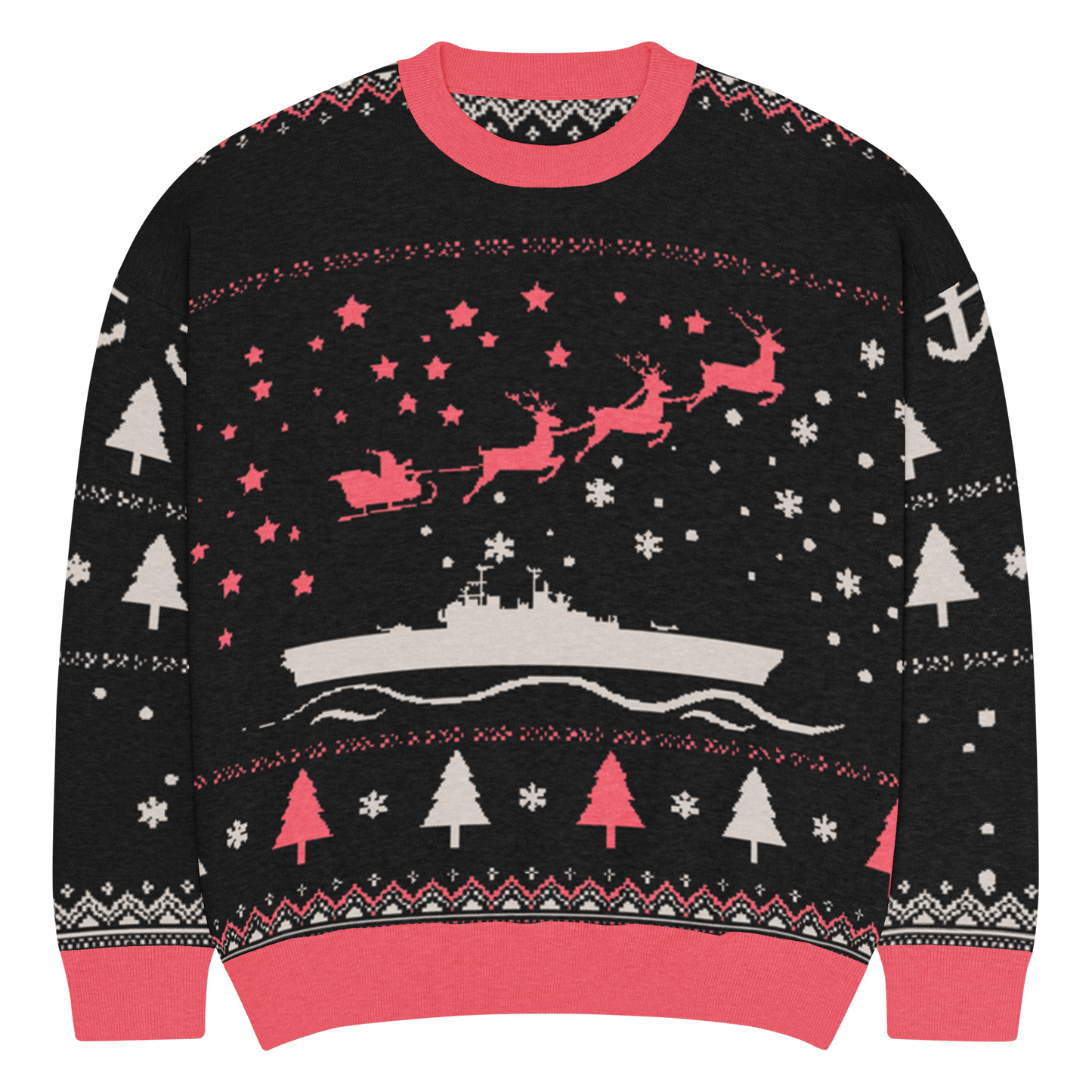 Sailor Bob Ugly Sweater Products, Having A Kniited Navy Inspired Christmas Ugly Sweater Design