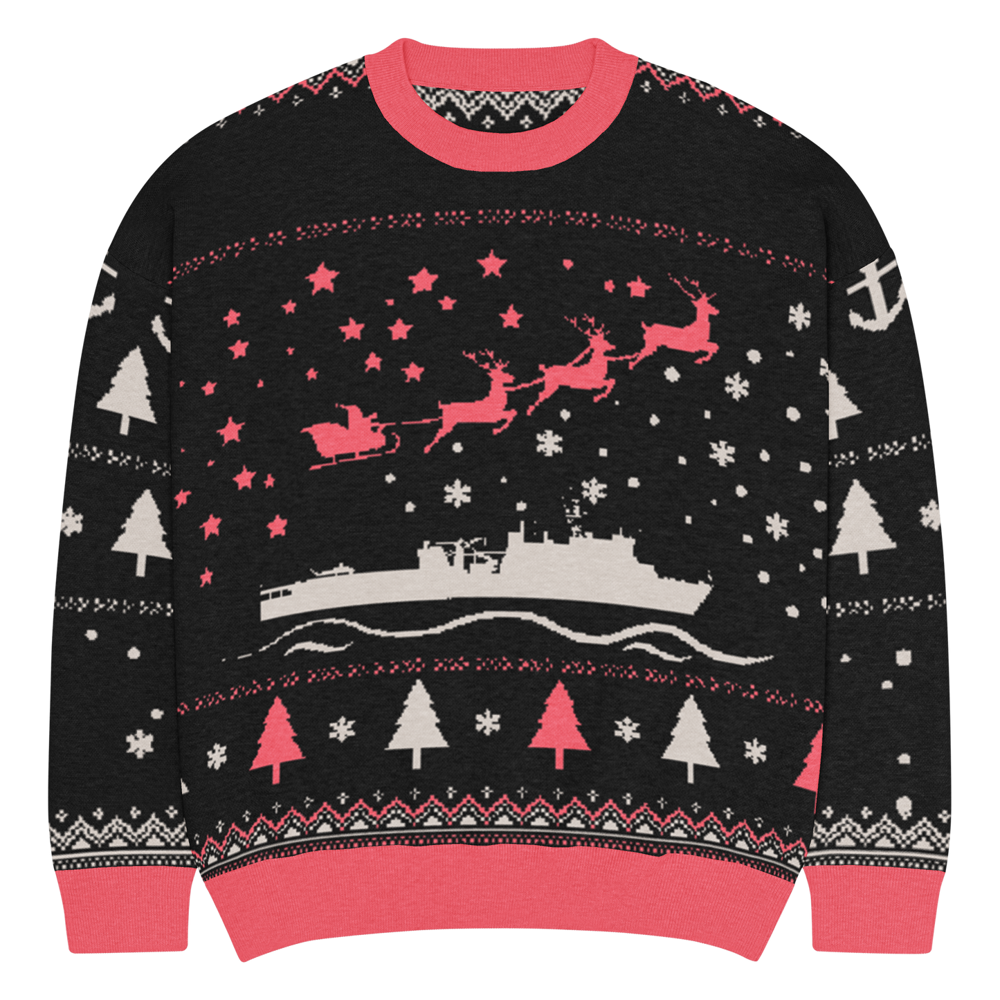 Sailor Bob Ugly Sweater Products, Having A Kniited Navy Inspired Christmas Ugly Sweater Design