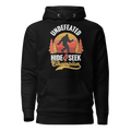 Black sweatshirt with SWO ugly sweater design showing naval emblem and festive patterns