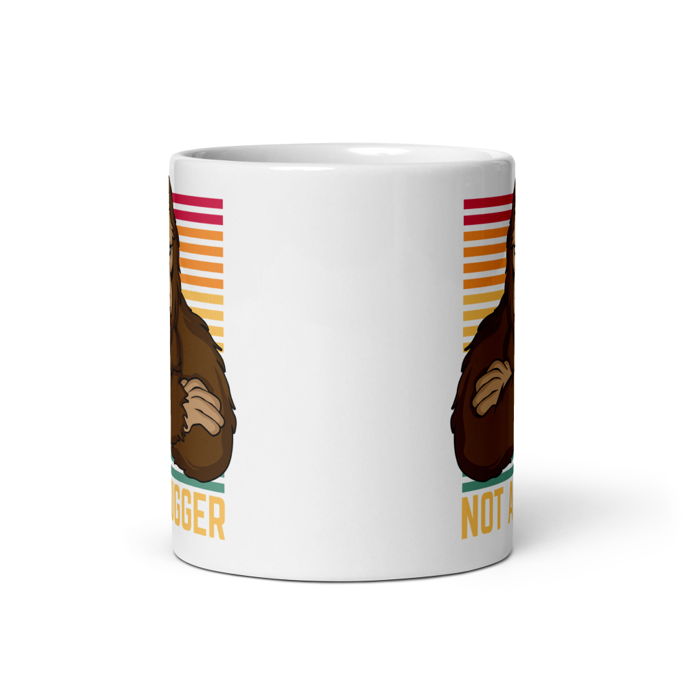 Antisocial Bigfoot Mug – "Not a Hugger" — ceramic mug design featuring antisocial bigfoot mug – "not a hugger"
