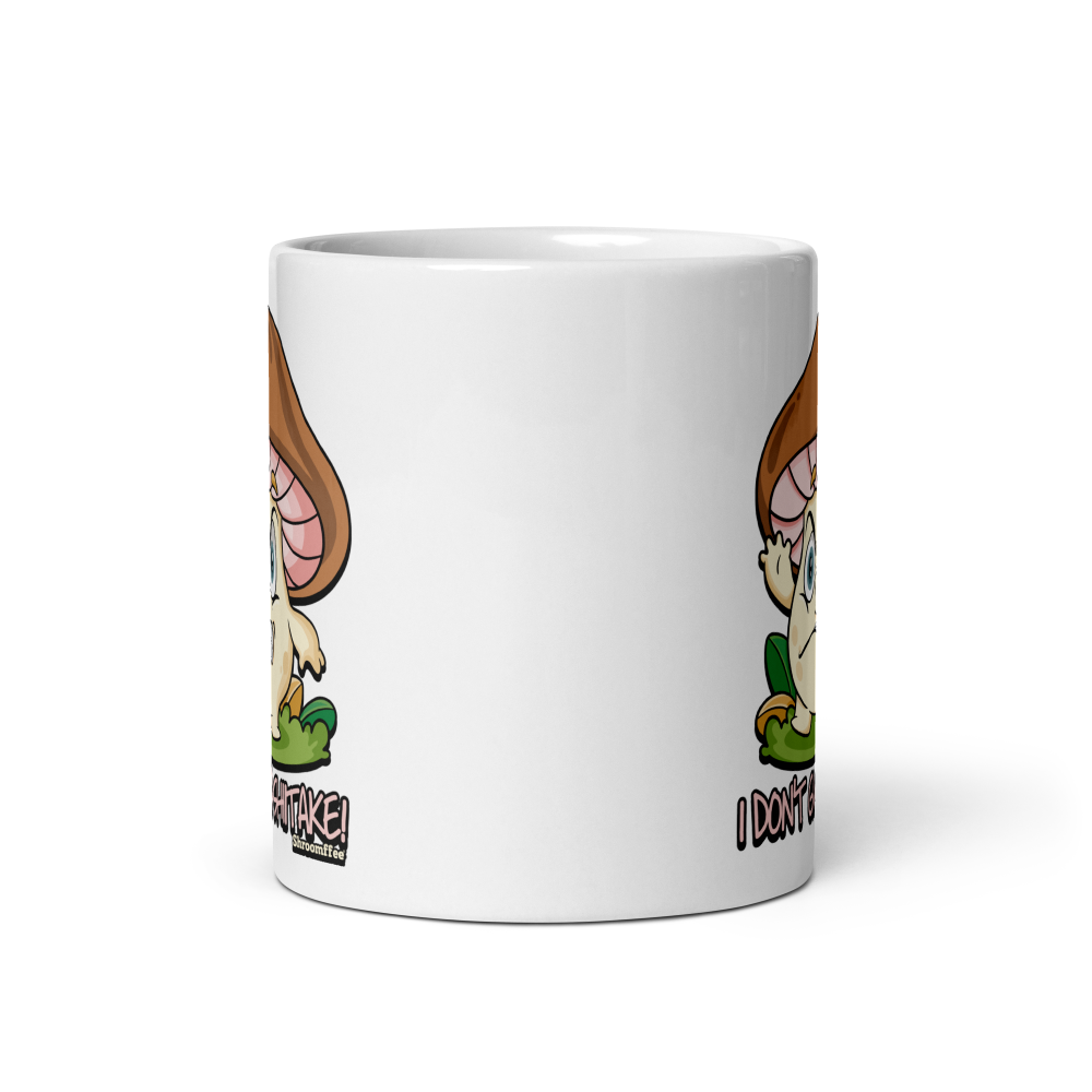 Don’t Give a Shiitake Mug — ceramic mug design featuring don’t give a shiitake mug