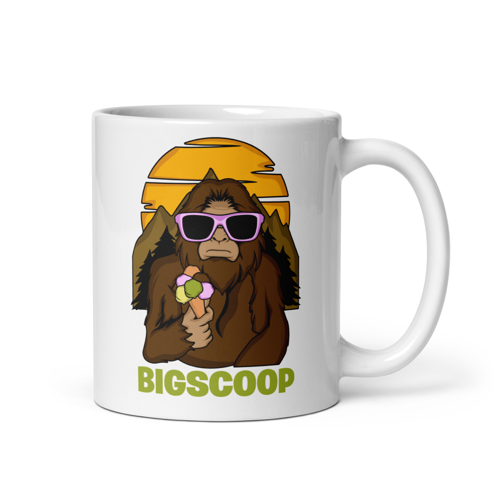 Ice Cream Bigfoot Mug – "Bigscoop" — ceramic mug design featuring ice cream bigfoot mug – "bigscoop"