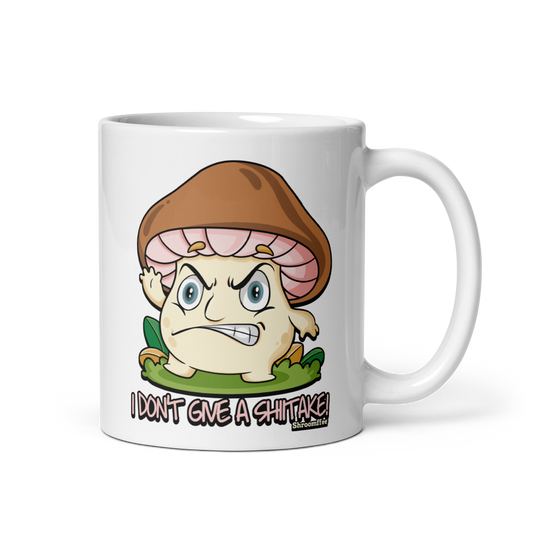 Don’t Give a Shiitake Mug — ceramic mug design featuring don’t give a shiitake mug