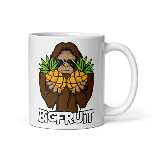 Bigfoot Pineapple Mug – "Bigfruit" — ceramic mug design featuring bigfoot pineapple mug – "bigfruit"